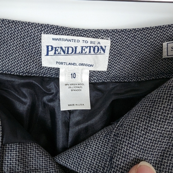 Pendleton Savvy Stretch Wool Dress Pants Slacks 10 Navy Blue Gray Straight Leg - Picture 10 of 12